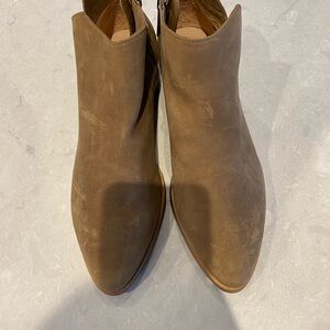 Poppy Barley, Tan Suede Booties, never worn, size 9.5